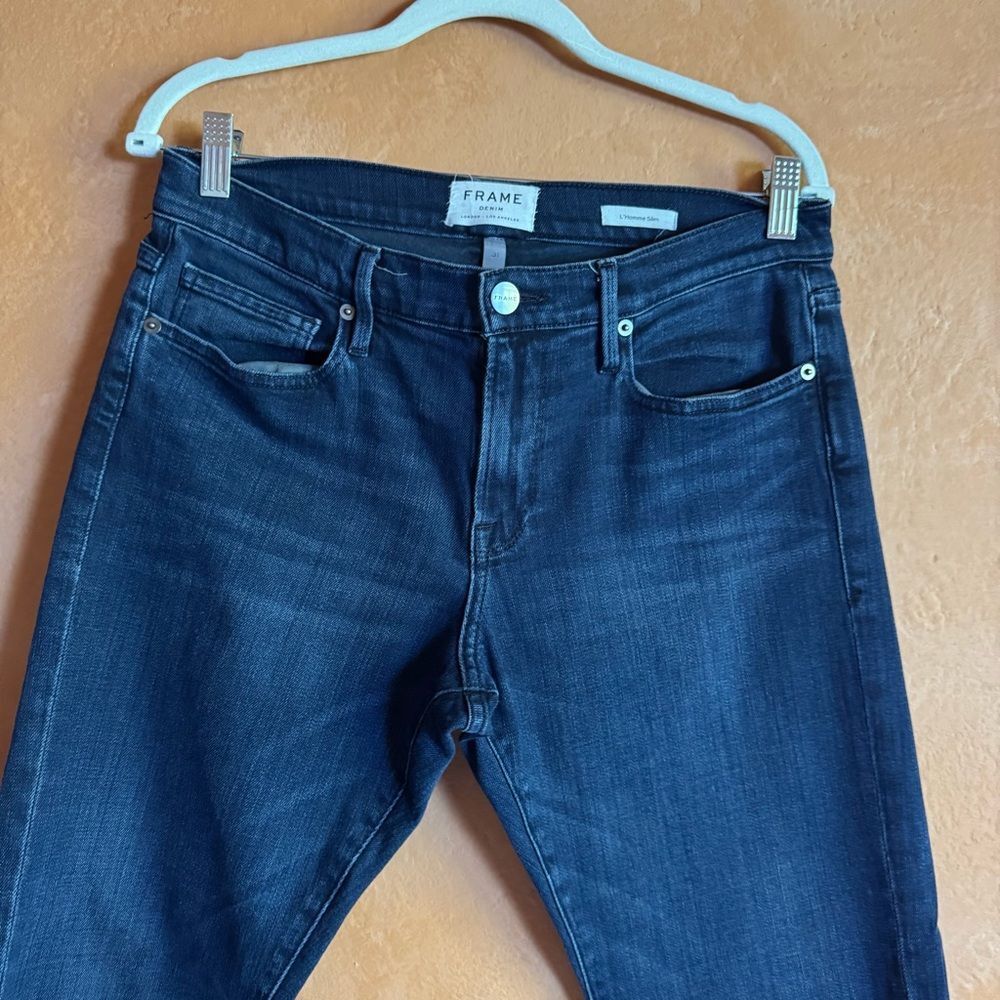 FRAME L’Homme Slim Jeans 31 Placid Dark Blue Made in USA - Picture 5 of 10